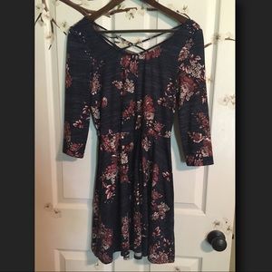 By and By- 3/4 sleeve floral dress